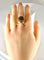 Bague 51 Bague en or jaune topaze cabochon 58 Facettes AB340