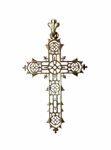 Pendentif Pendentif croix ajourée en or jaune 58 Facettes 593