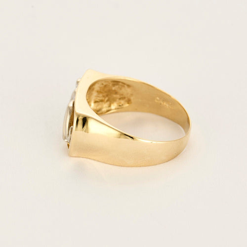 Bague 58 Bague en or jaune et or gris 14k 58 Facettes MTB1142