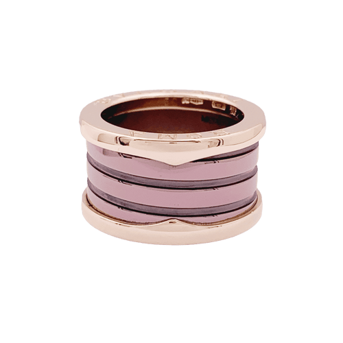 Bague 50 Bague Bulgari, "B.Zero1", or rose, cermet. 58 Facettes 34806