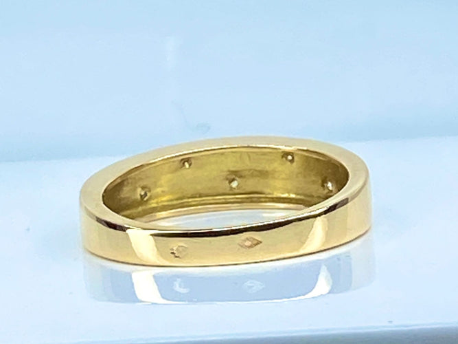 Bague 52 Bague en or jaune 18 carats sertie de 5 diamants 58 Facettes AB562