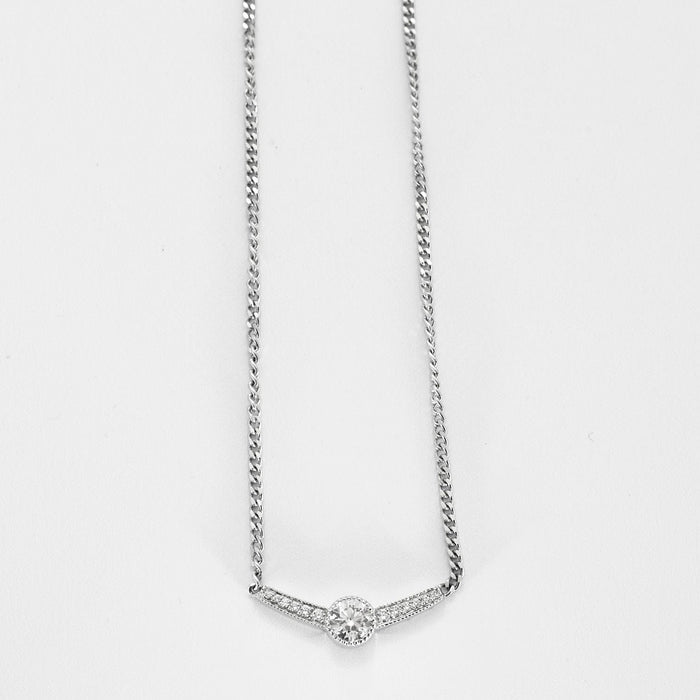 Collier Collier or blanc diamant 58 Facettes