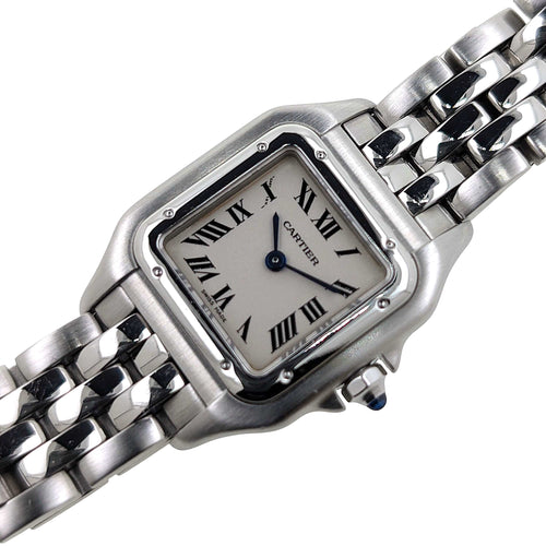 Montre CARTIER - Monte Panthère Cadran RARE Bracelet Figaro Petit réf. 1320 Acier inoxydable 58 Facettes