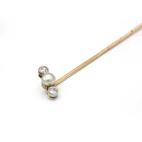 Broche Epingle À Cravate - Or, Perle & Diamants 58 Facettes 250299R