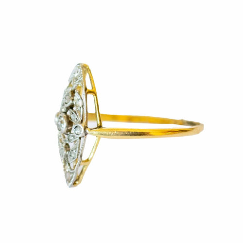 Bague 54 bague en or et platine avec diamants 58 Facettes A1561