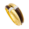 Bracelet Bracelet ouvrant, or jaune, oeil de tigre et diamants. 58 Facettes 34624