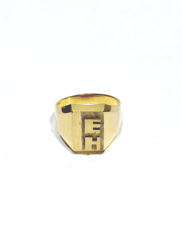 Bague 55 Chevalière En Or "Eh" 58 Facettes