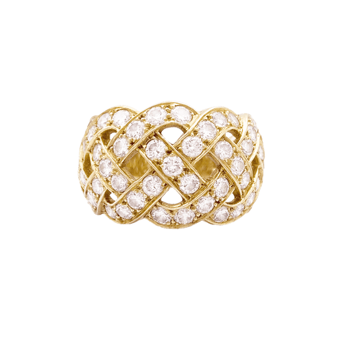 Bague 54 Bague Van Cleef & Arpels, « Tresse », or jaune 750/000, diamants. 58 Facettes 34702