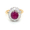 Bague 56 Bague marguerite or jaune, rubis, diamants 58 Facettes