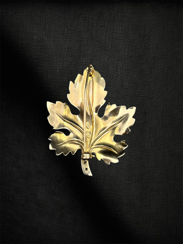 Broche Spilla \"Prezioso Settembre\" en or rose et blanc et diamants 0,10ct 58 Facettes