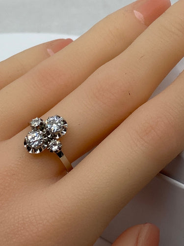 Bague 56 Bague Toi & Moi diamants vers 1930 58 Facettes AB68