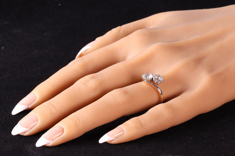 Bague 55 Héritage de l'amour : la bague de fiançailles vintage « Toi et Moi » 58 Facettes 15181-0103