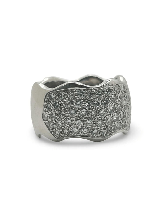 Bague 55 Alliance or blanc et diamant 1,50 ct 58 Facettes