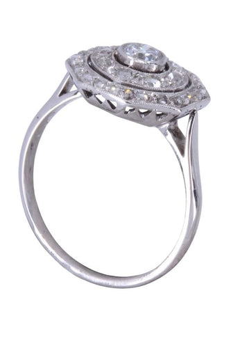 Bague 54 Bague art-déco or blanc diamants 58 Facettes 093211