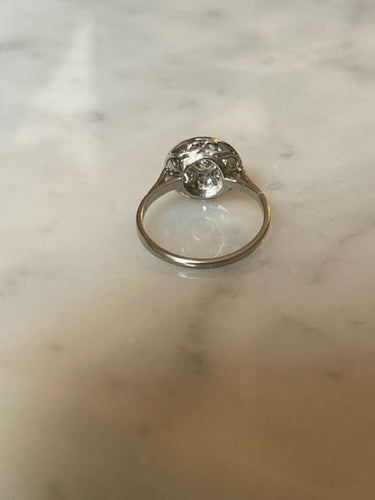 Bague 51 Bague Art Déco, diamants, platine 58 Facettes