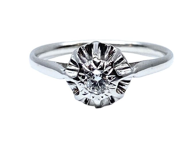 Bague 53 Bague solitaire en or blanc et diamant 58 Facettes AB587