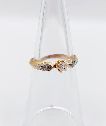 Bague 49.5 Bague antique or rose diamant taille ancienne (circa 1900) 58 Facettes A05142