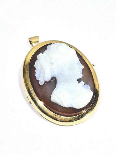 Pendentif Pendentif Broche Camée or rose, agate 58 Facettes