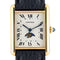 Montre Cartier Tank Louis Cartier Moonphase Calendar Date 819001 Large GM 18k Gold Folding Clasp Papers 58 Facettes