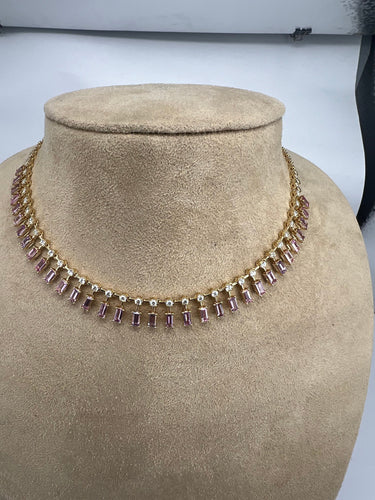 Collier Collier ras du cou en saphir rose et diamant 58 Facettes NECK-462