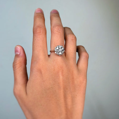 Bague 54 Bague Dôme - Or blanc & Diamants 58 Facettes 250302R