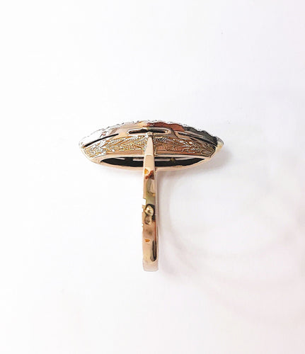 Bague 54.5 Bague marquise or jaune platine saphir et diamants 58 Facettes Bag.marq.1281.3