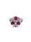 Bague 57 Bague en or blanc 18 carats avec rubis et diamants 58 Facettes