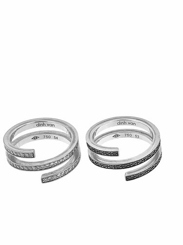 Bague 51 DINH VAN - Deux bagues "spirales" or blanc diamants 58 Facettes