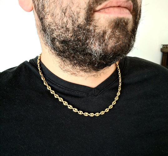 Collier Chaine Or Jaune Grains De Café 58 Facettes