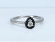 Bague 52.5 Bague solitaire or blanc, diamants blancs et diamants noirs. 58 Facettes AB509