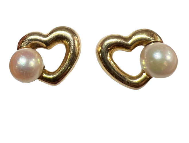 Boucles d'oreilles Boucle d'oreille Cœur CARTIER Or jaune 18 carats Perles blanches 58 Facettes