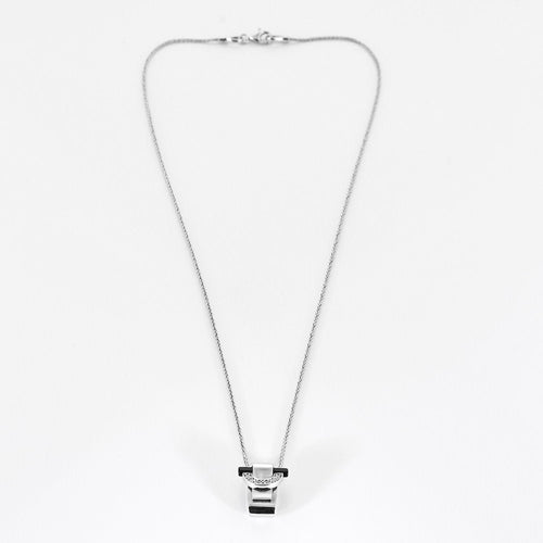 Collier GUY LAROCHE - Attachements - Collier or blanc, diamants et onyx 58 Facettes 250080