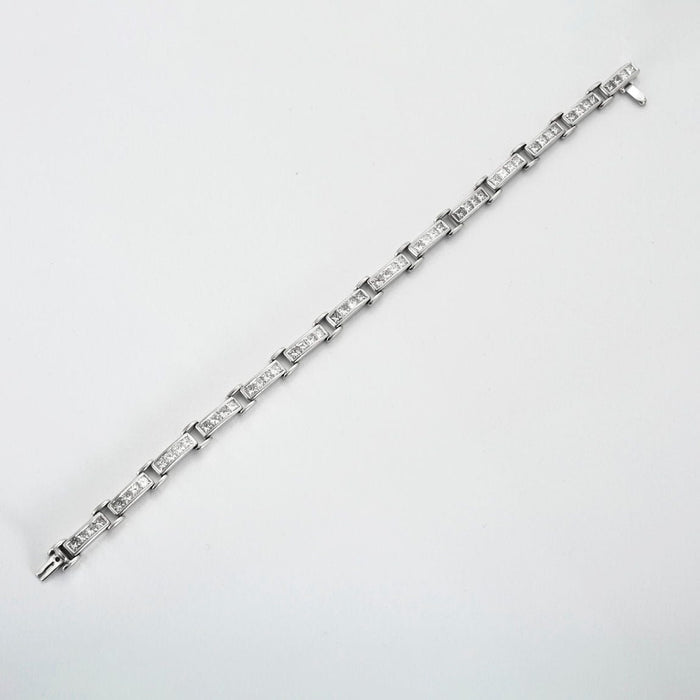 Bracelet ADLER - Bracelet articulé or gris et diamants 58 Facettes GAW1