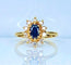 Bague 49 Bague marguerite en or jaune, saphir et diamants 58 Facettes AB655