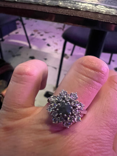 Bague 52.5 Bague en or blanc avec alexandrite naturelle certifiée ALGT de 0,60 ct et diamants 58 Facettes