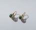 Boucles d'oreilles Boucles d’oreilles dormeuses anciennes or rose, malachite 58 Facettes
