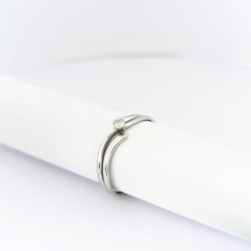 Bague 48 Bague en or blanc et diamant 58 Facettes 30087