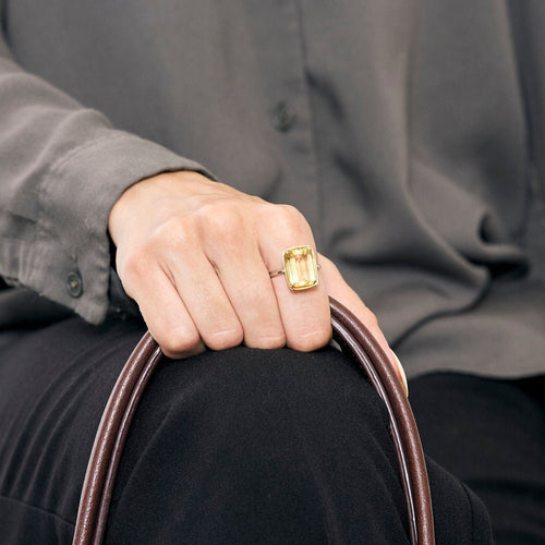 Bague 55 Bague Citrine 58 Facettes LP1173