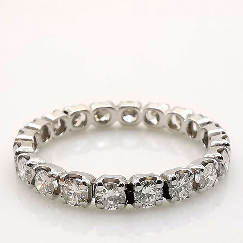 Bague 58 Alliance américaine or blanc et diamants 58 Facettes