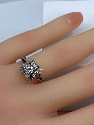 Bague 55 Bague Margueritte en Or blanc & Diamants 58 Facettes AB72