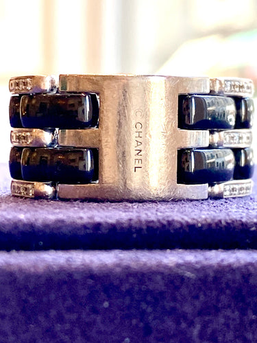 Bague 52 CHANEL - Bague ULTRA céramique noire et diamants 58 Facettes