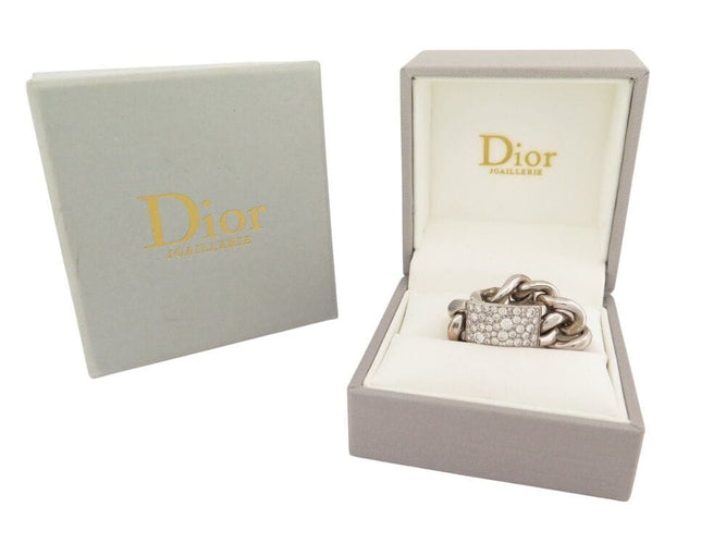 Bague 54 bague CHRISTIAN DIOR gourmette gm 54 or blanc 18k diamants 0.8ct 58 Facettes 268958