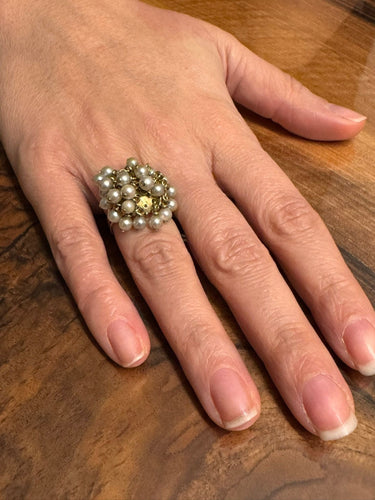 Bague 51.5 Bague Or Et Perles 58 Facettes