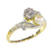 Vintage Belle Epoque diamant- og perle romantisk toi-et-moi forlovelsesring 