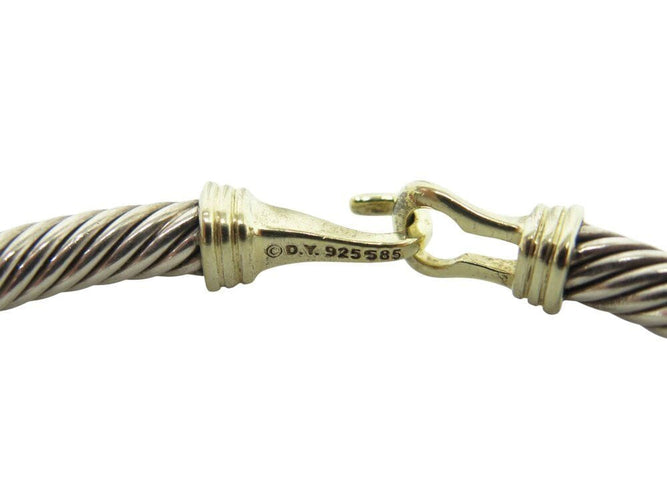 Bracelet bracelet DAVID YURMAN buckle classic cable 5mm en argent 925 or jaune 14k 58 Facettes 267212