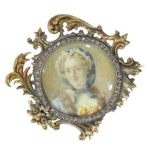 Broche Broche en or antique : l'héritage de la Pompadour dans la joaillerie victorienne 58 Facettes 19101-0108