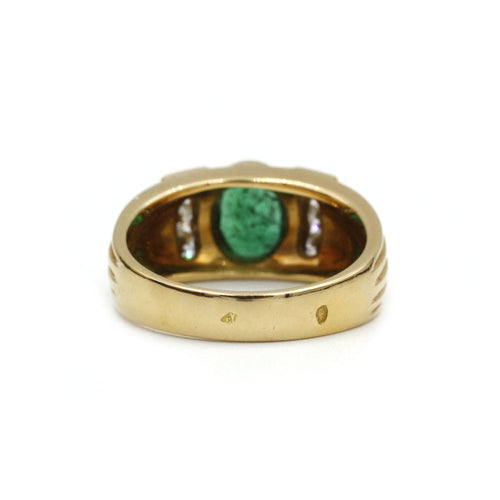 Bague 57 Bague - Or jaune émeraude et diamants 58 Facettes 1066
