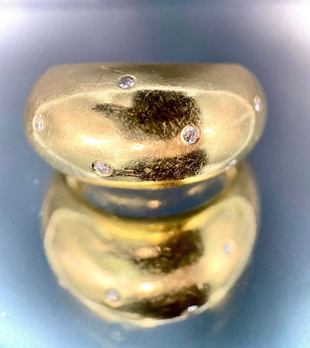 Bague 57.5 Bague Dôme en or jaune 18 carats sertie de diamants 58 Facettes