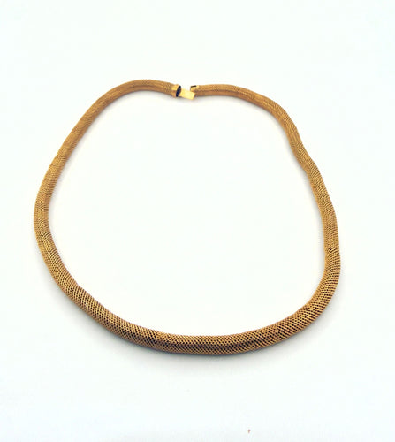 Collier Collier vintage maille tubogas en or 18 carats 58 Facettes