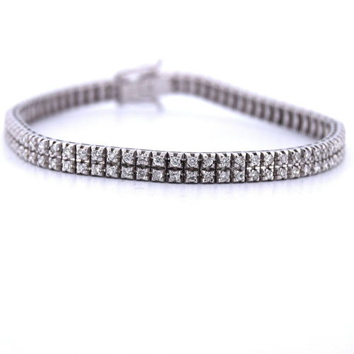 Bracelet BRACELET « TENNIS » EN OR BLANC 18 KT AVEC DIAMANTS 58 Facettes